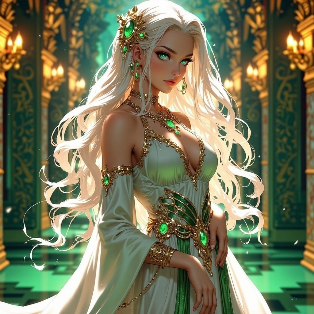 Majestic Persian Beauty in Anime Style