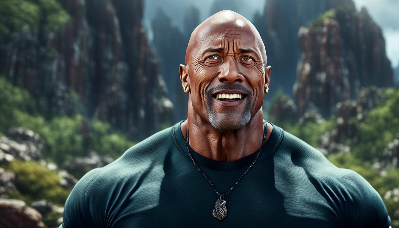 Dwayne Johnson Expressions in Cinematic Portrait
