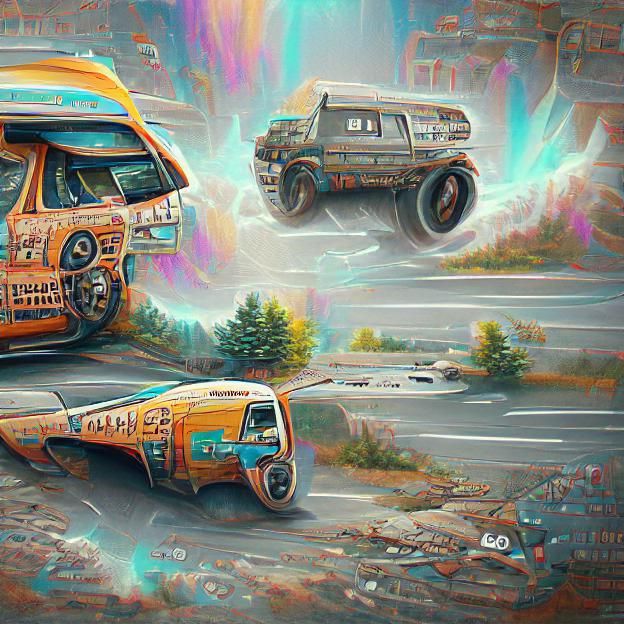 Battlecar Van: Nostalgic Digital Illustration