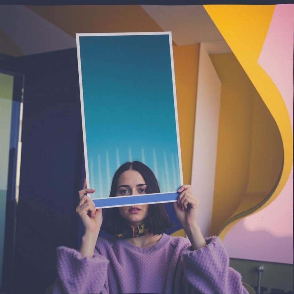 Model in Scarf, Wes Anderson-Inspired Polaroid