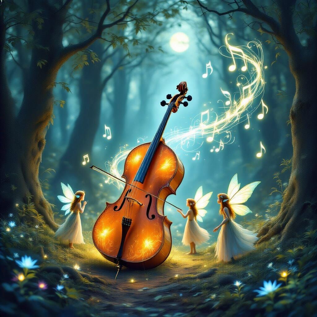 Enchanted Forest Cello Plays Ethereal Melody