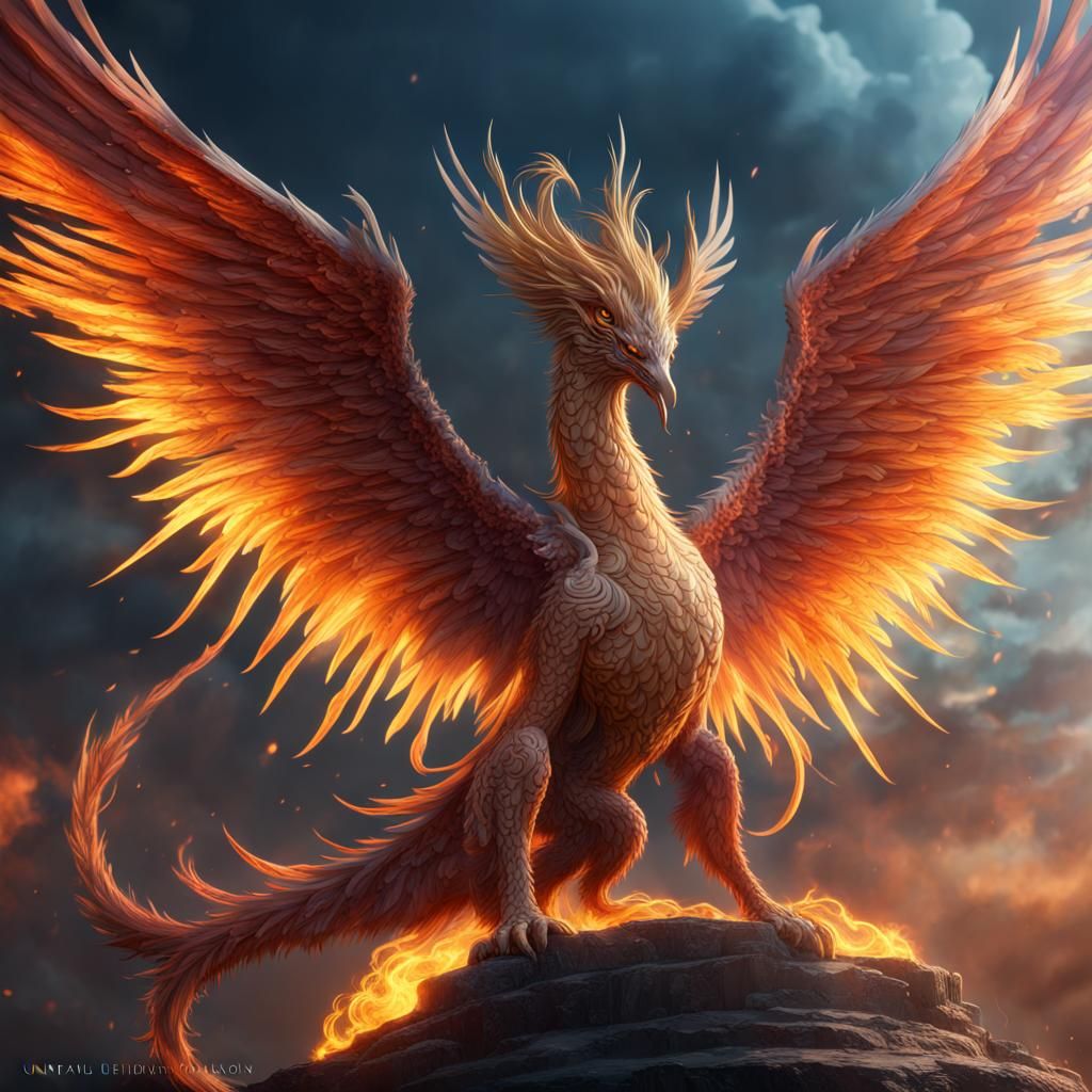Angelic Seraphim Phoenix Dragon: Fantasy Concept Art