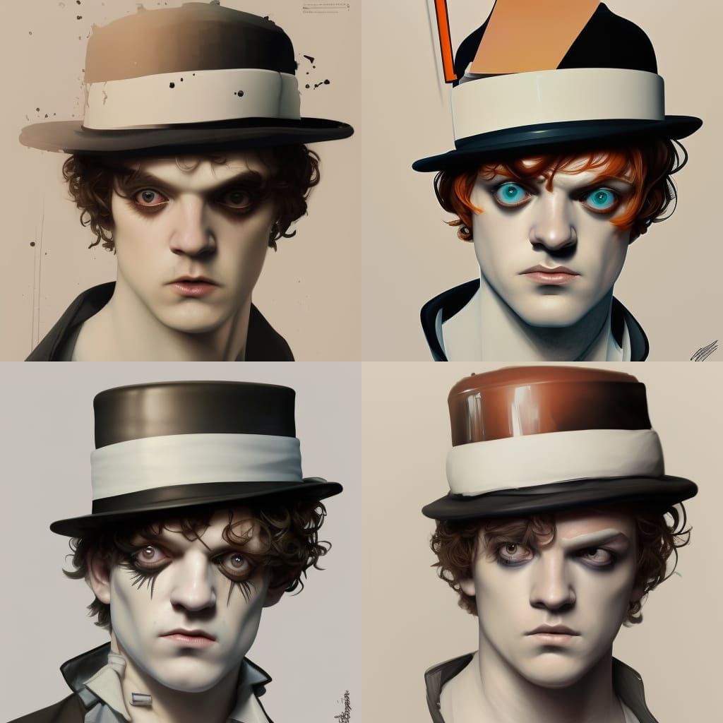 Alex in Clockwork Orange Droog Outfit