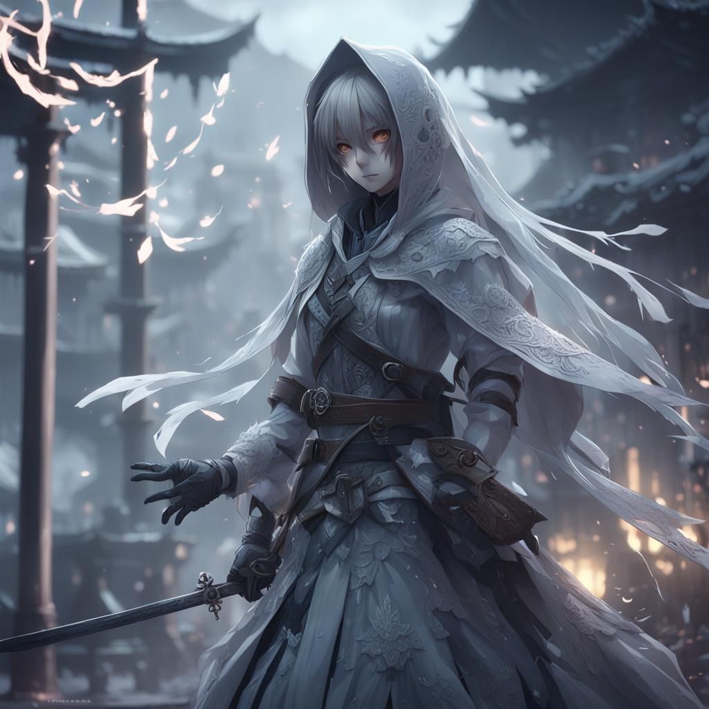 Ethereal Anime Ghost in Detailed 3D Art