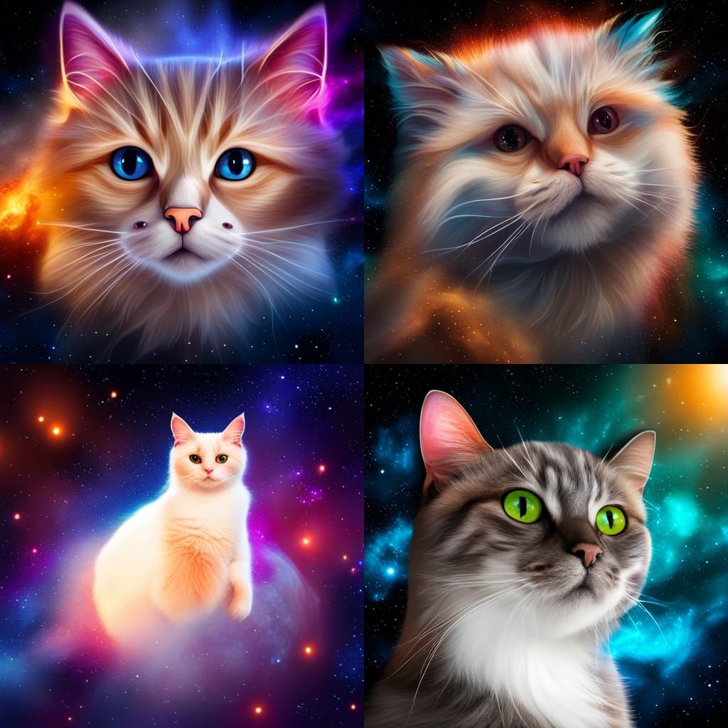 Galactic Cat Floating in Space