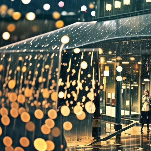Girl in Rainy Alley: Moody Cinematic Portrait