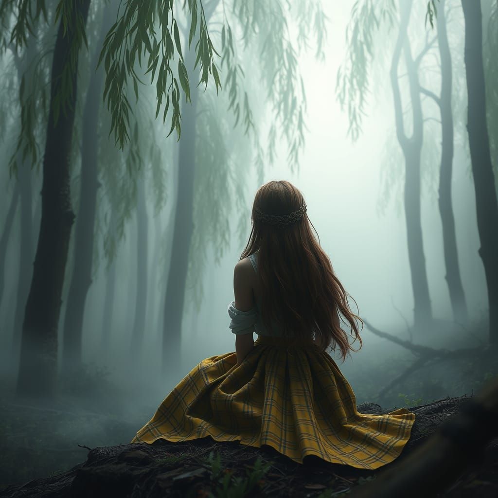 Girl in Forest Hollow Video Game Cover