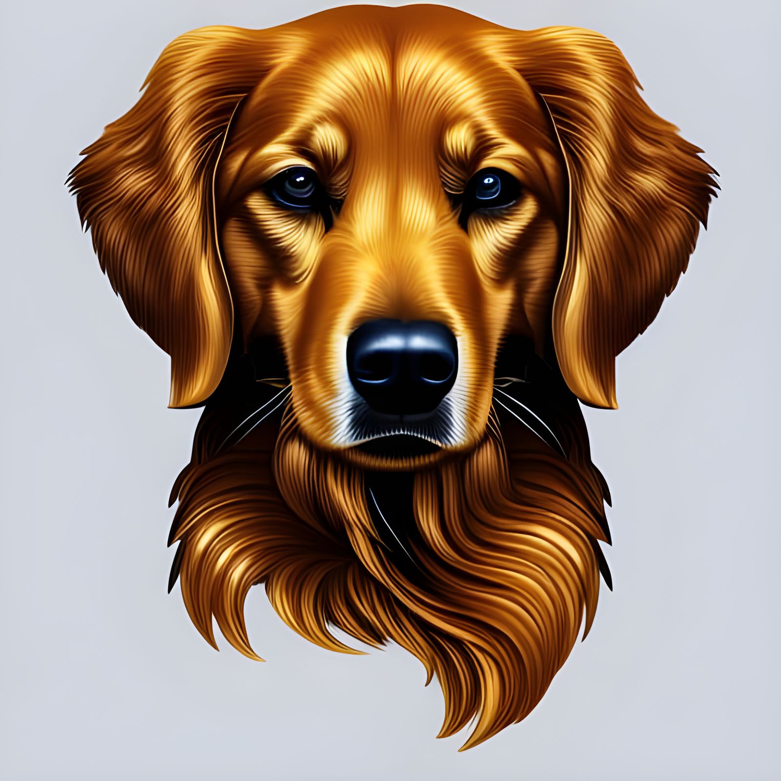 Golden Retriever in Detailed Baroque Style