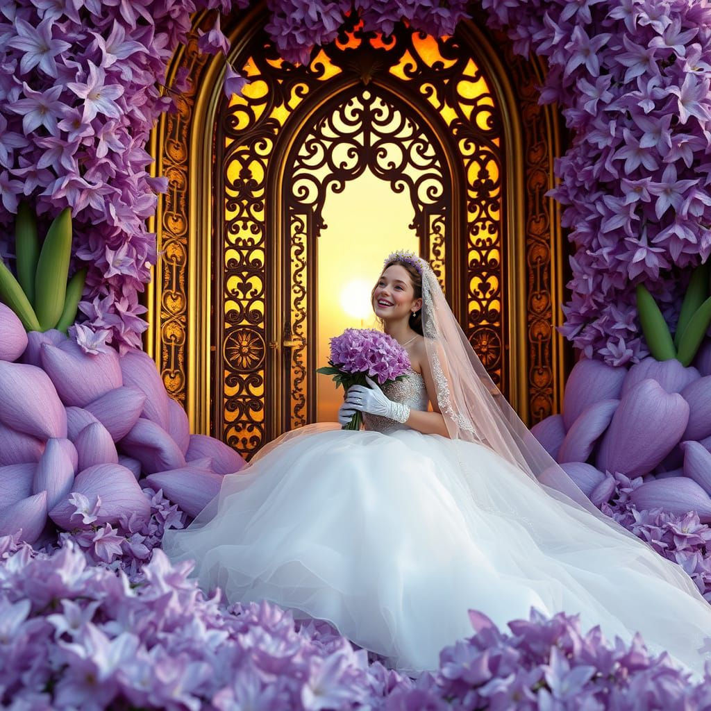 A Royal Princess in a Lavish Hyacinth Gate
