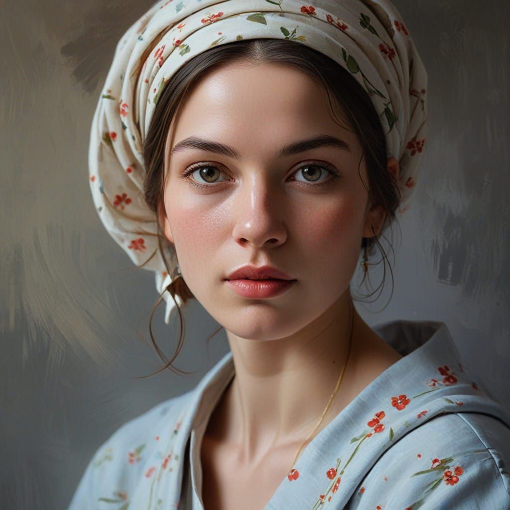 Impressionist Woman Portrait with Palette Knife