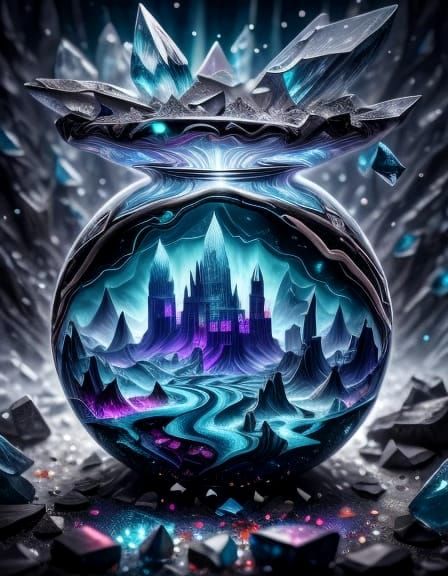 Vibrant Fantasy Crystal Core Art