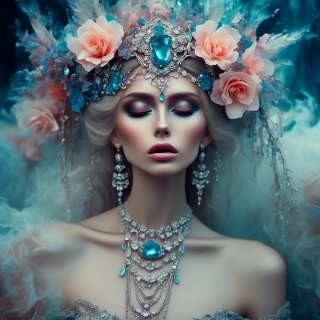 Beautiful Mexican Policewoman in Oil Painting Style