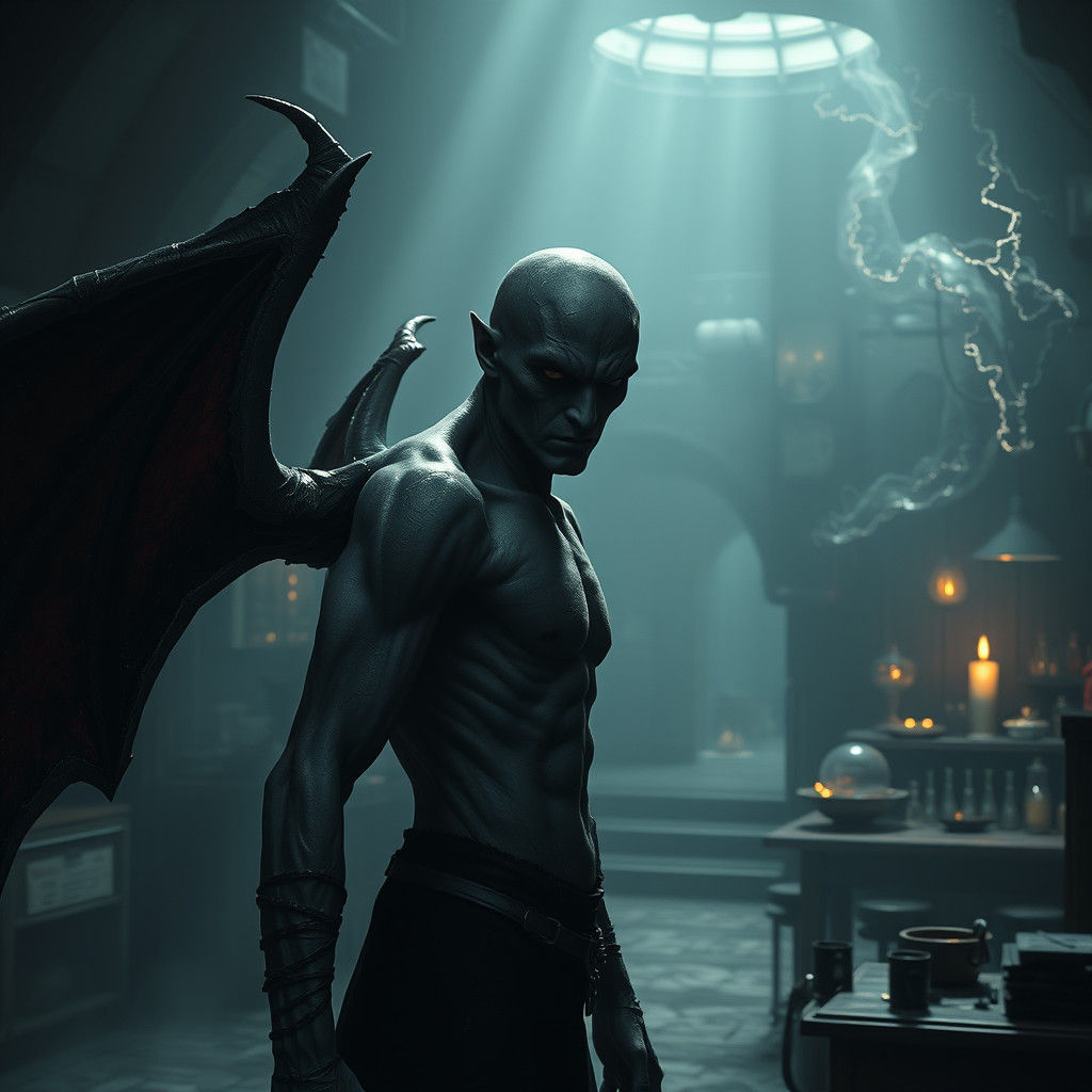 Demonic Vampire Conducting Dark Experiments