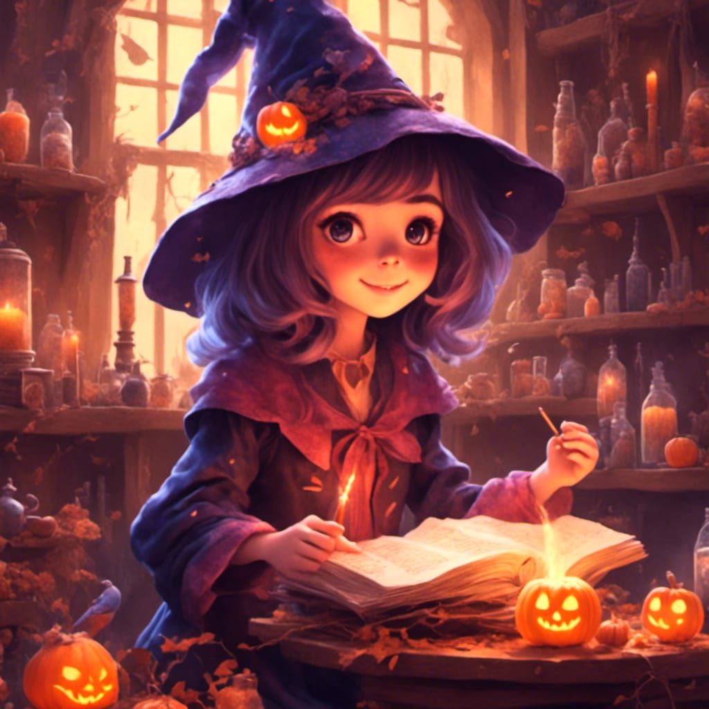 <lora:Gullyism:1.0> Anime witch cute, casting a spell