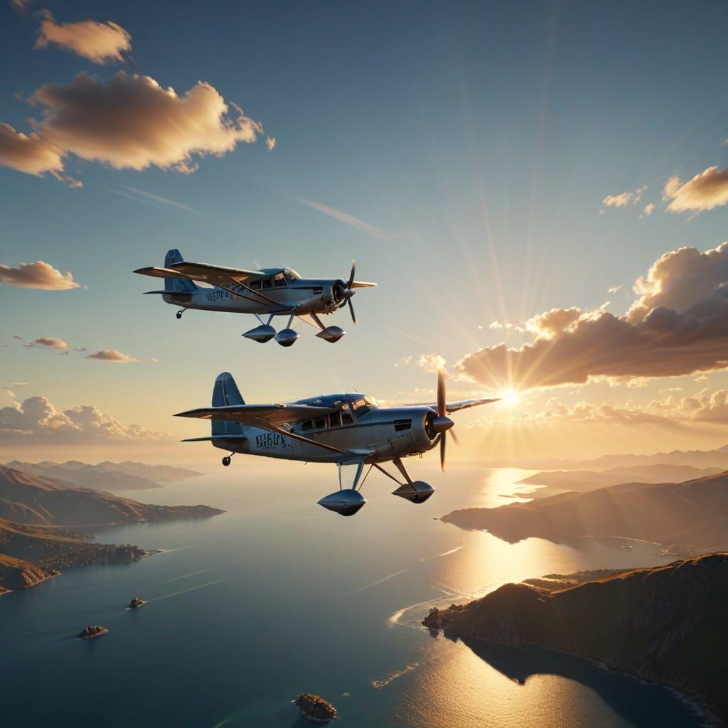 Planes Face Off in Cinematic Digital Art