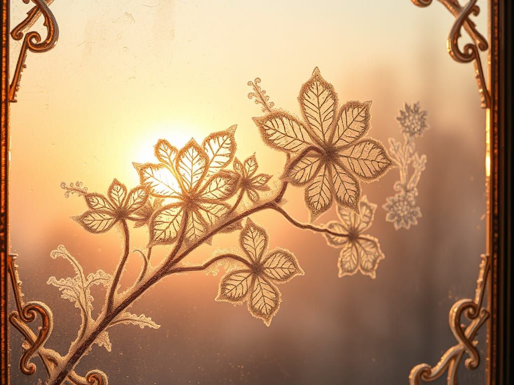 Morning Frost, Hyperrealistic Windowpane Scene