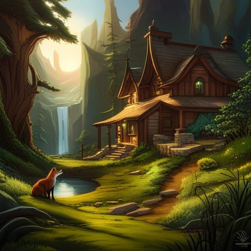 Fox and Hound: Detailed Fantasy Concept Art