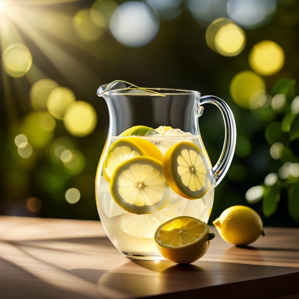 Photorealistic Lemonade Pitcher in Natural Light