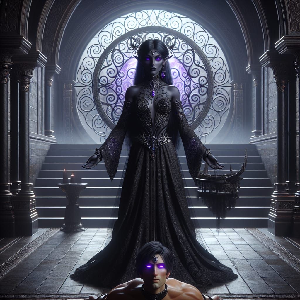 Drisinil Barrison Del'Armgo - Drow priestess preparing her f...