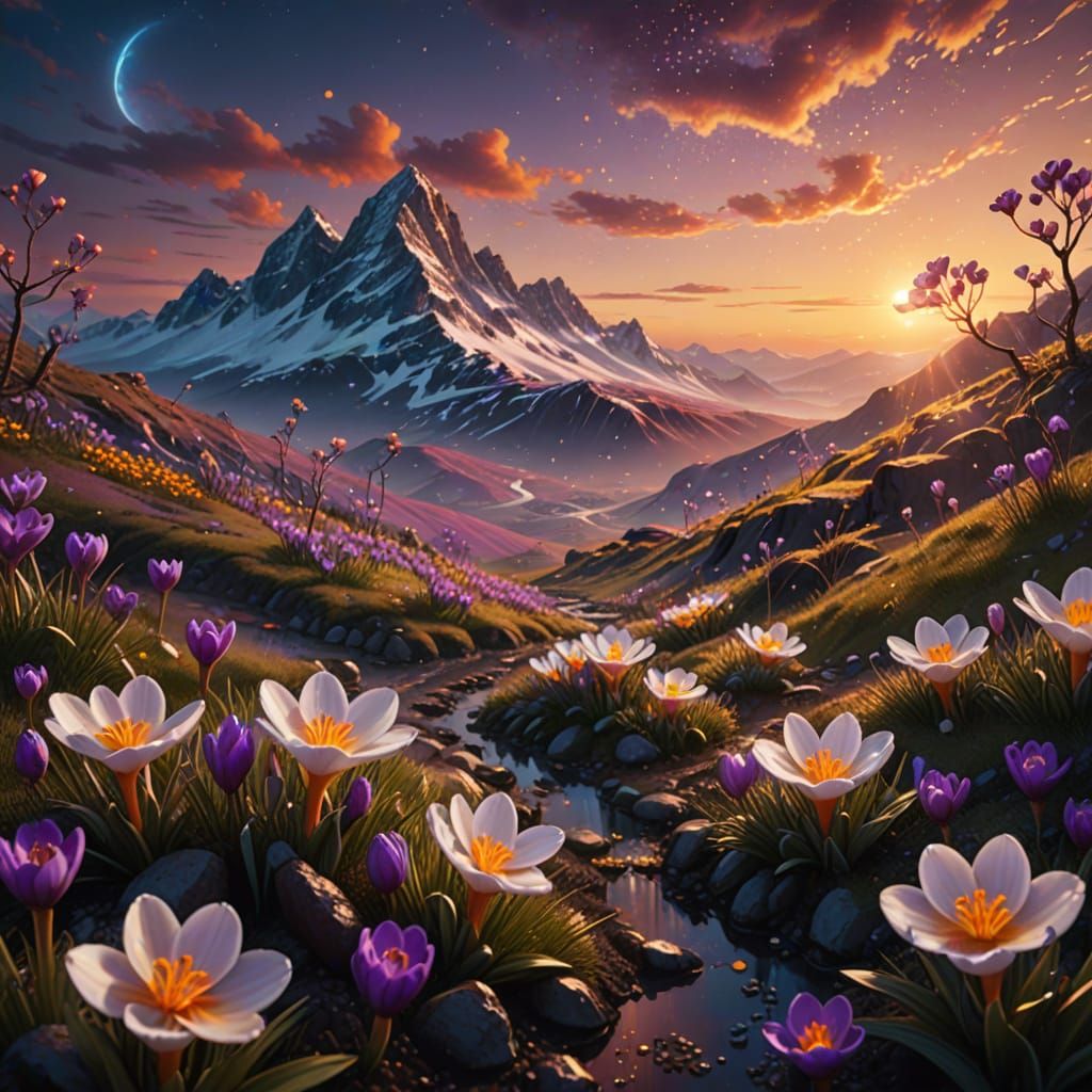 Ethereal Flutrock in a Vibrant Multilevel Landscape