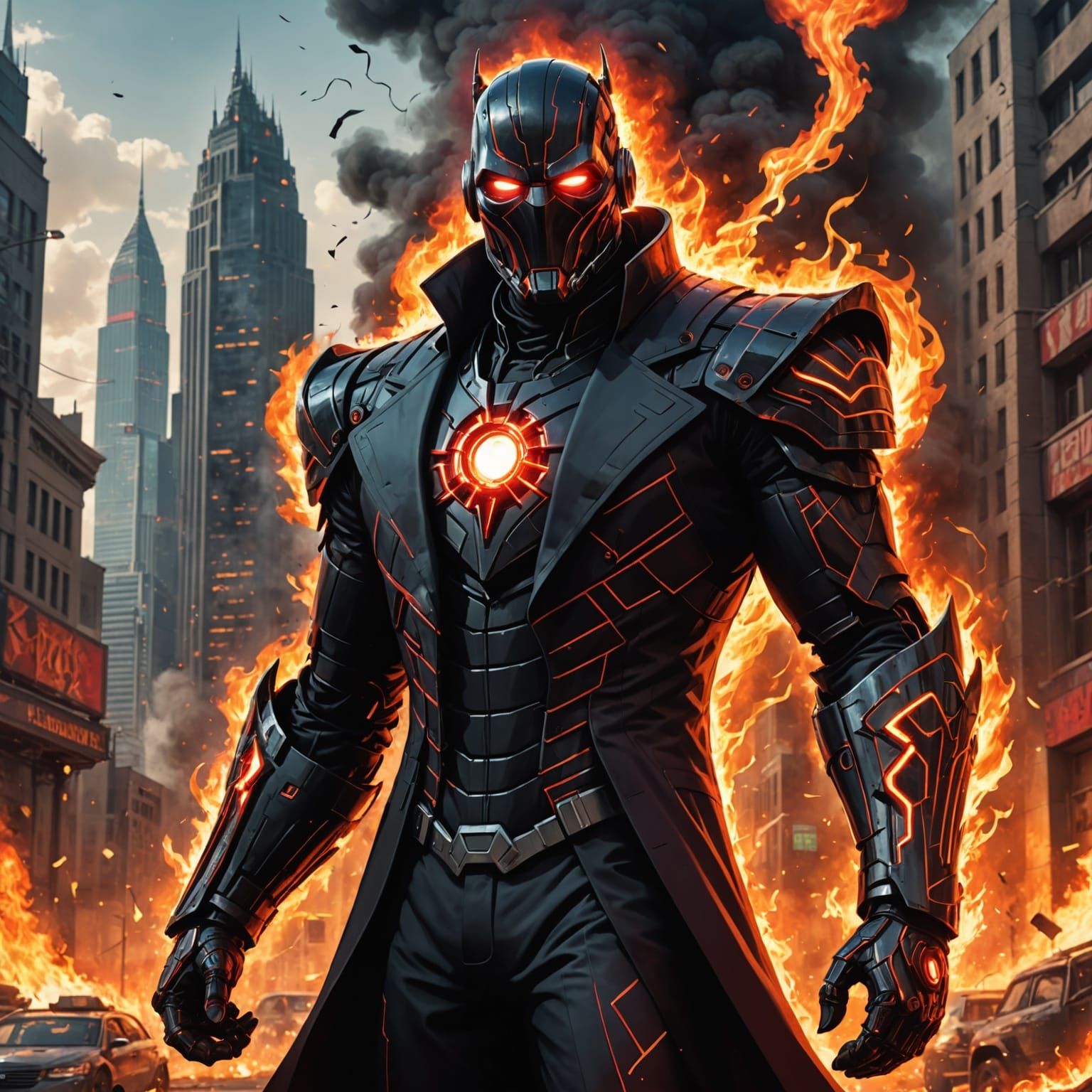 The Architect of Chaos in Burning City, 8K