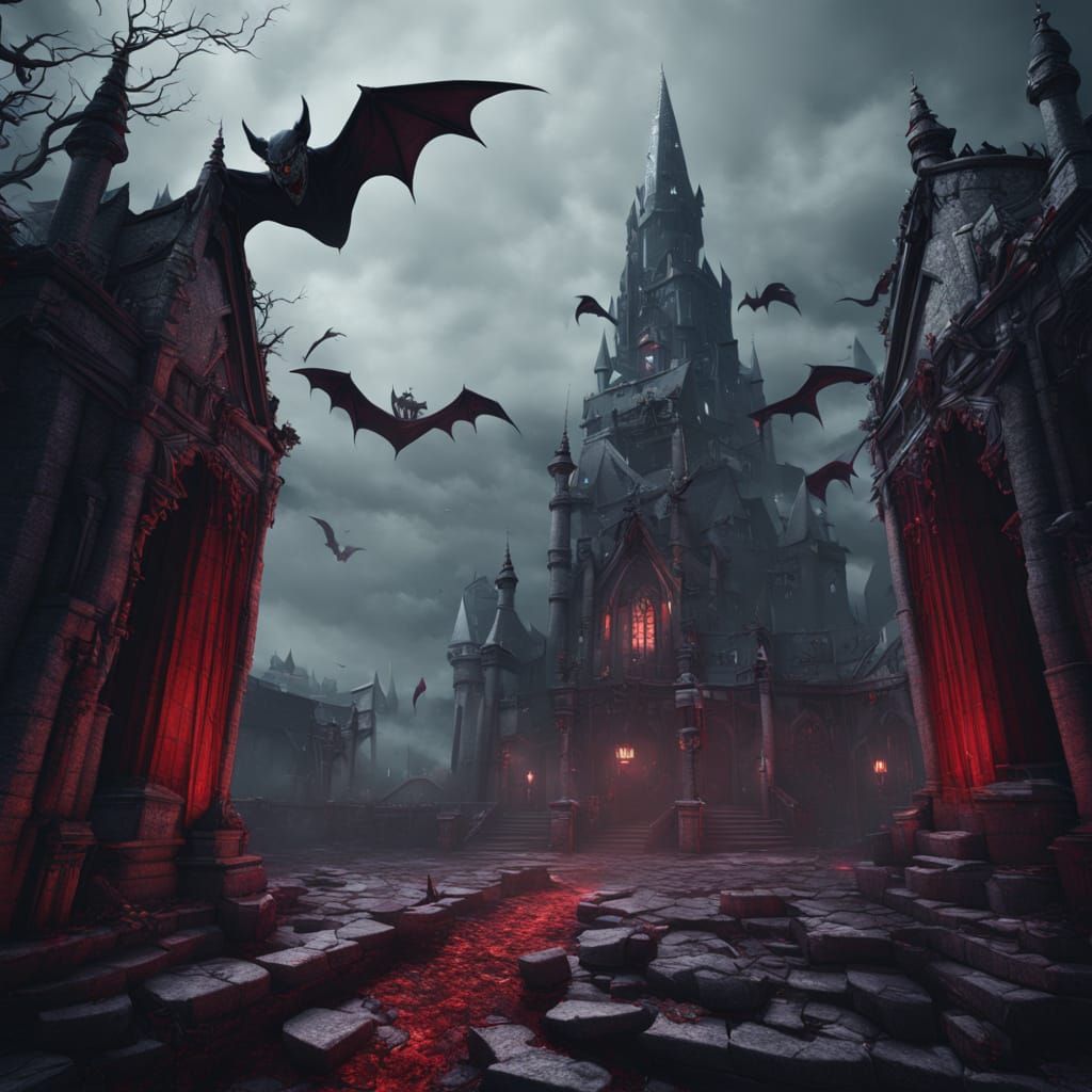 Fantastical Vampire Sock Design in Detailed Matte Style