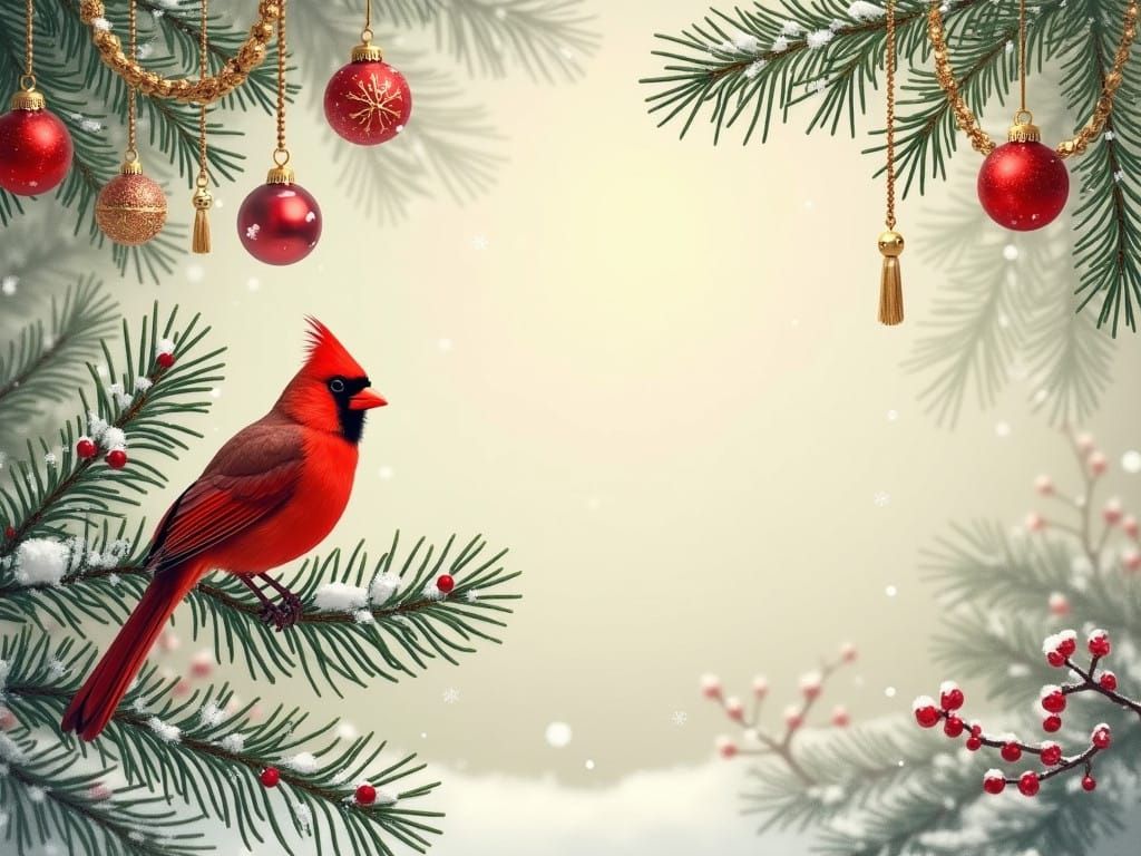 Whimsical Winter Wonderland Scene in Muted Colors