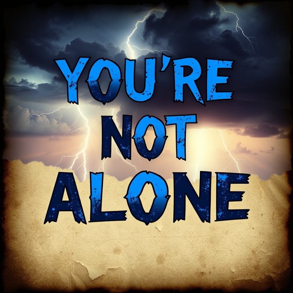 Distressed Page Shattered by Turbulent Stormy Skies