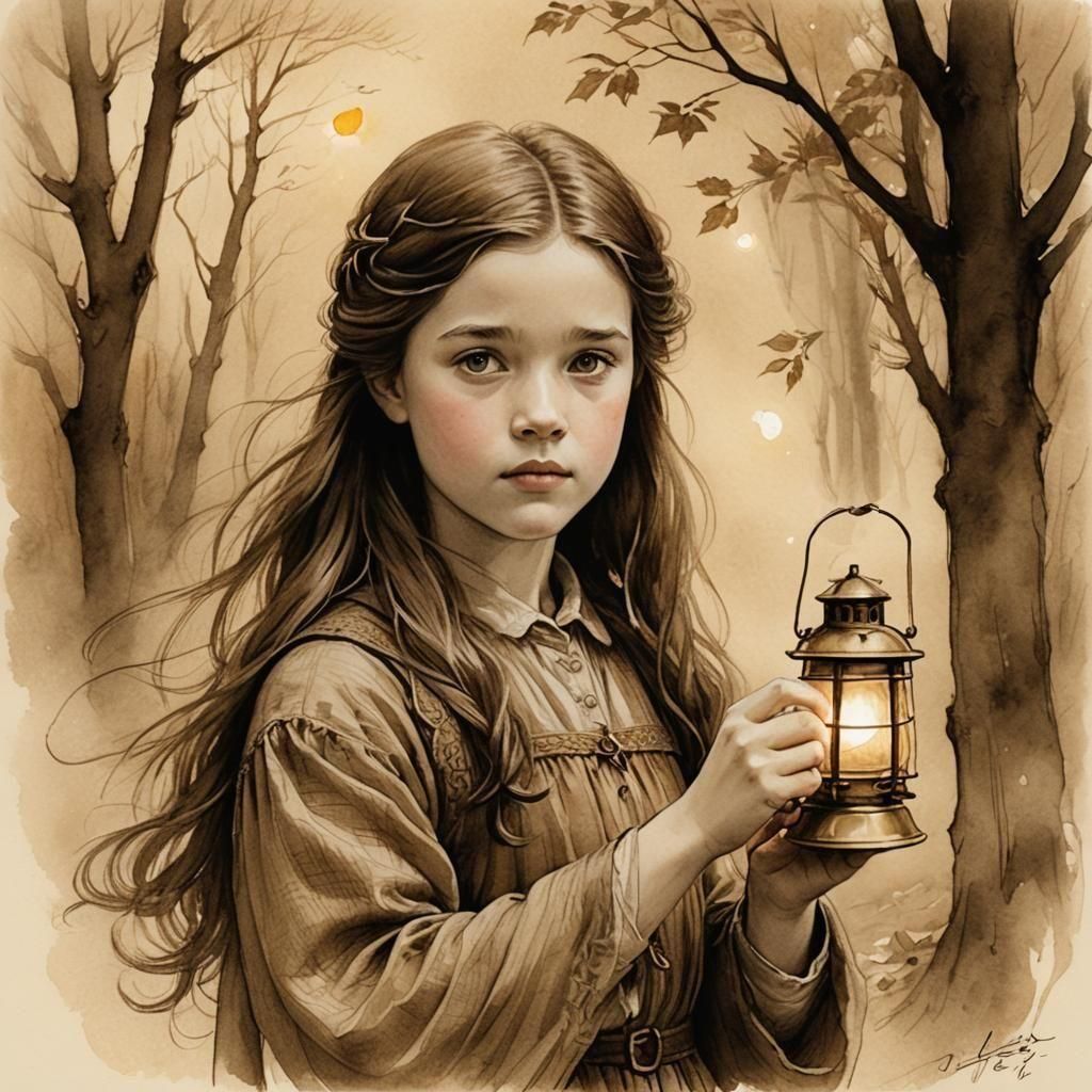 Classic Sepia Sketch Character Portrait