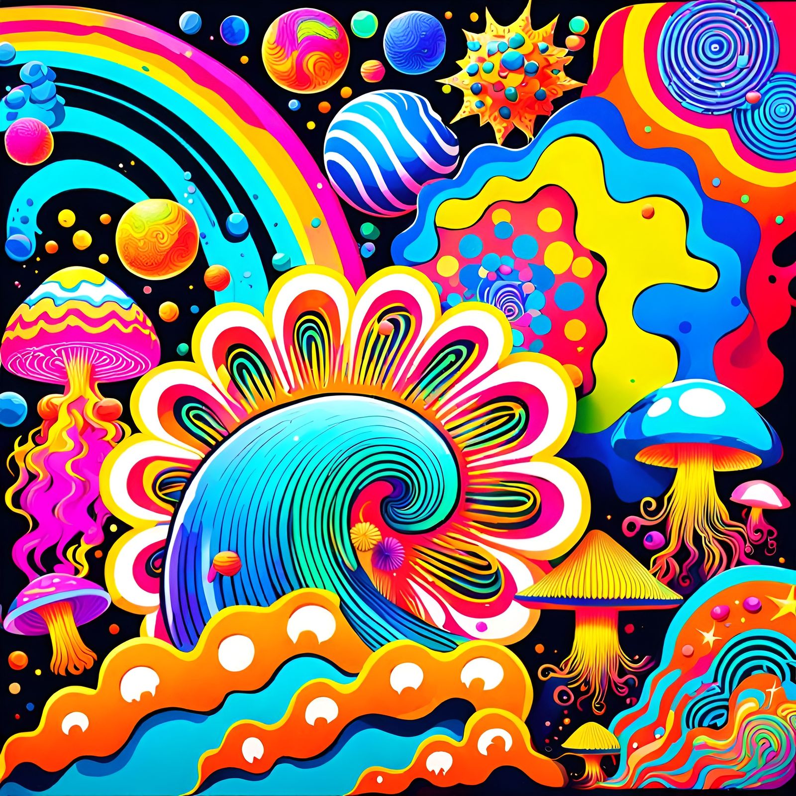 Psychedelic Luminescent Pop Art Design