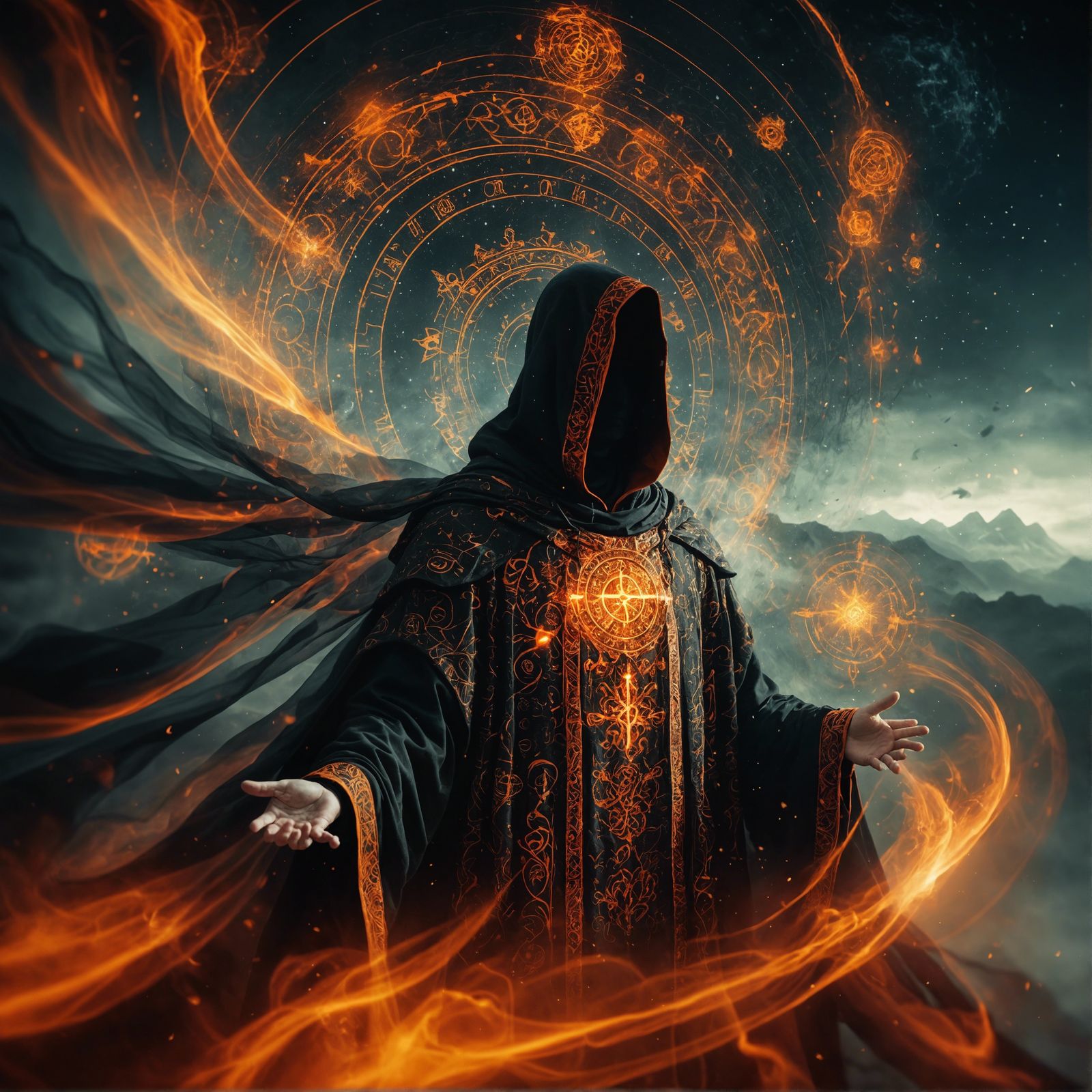 Ethereal Hooded Figure in Dreamscape