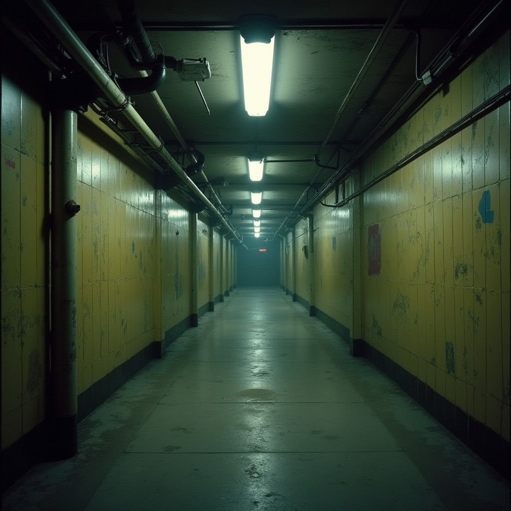 Eerie Liminal Space with Industrial Decay