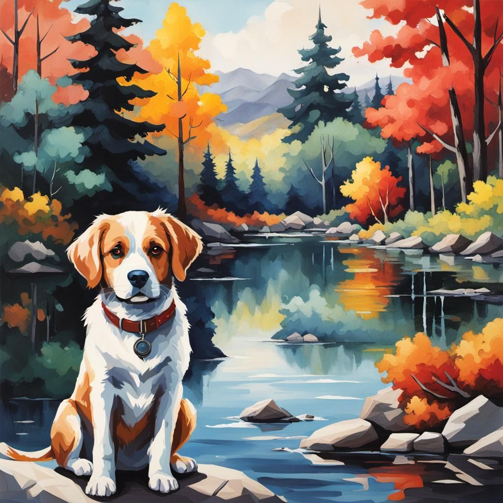 Dog Portrait Generated by AI