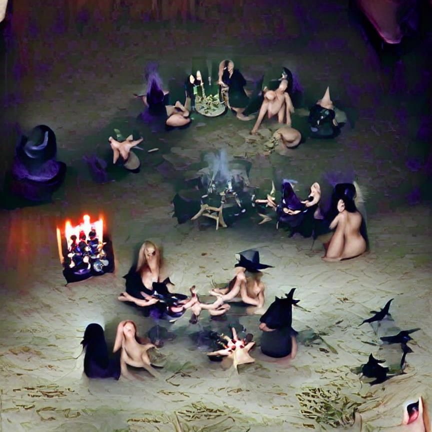 Naked Witches Coven Seance