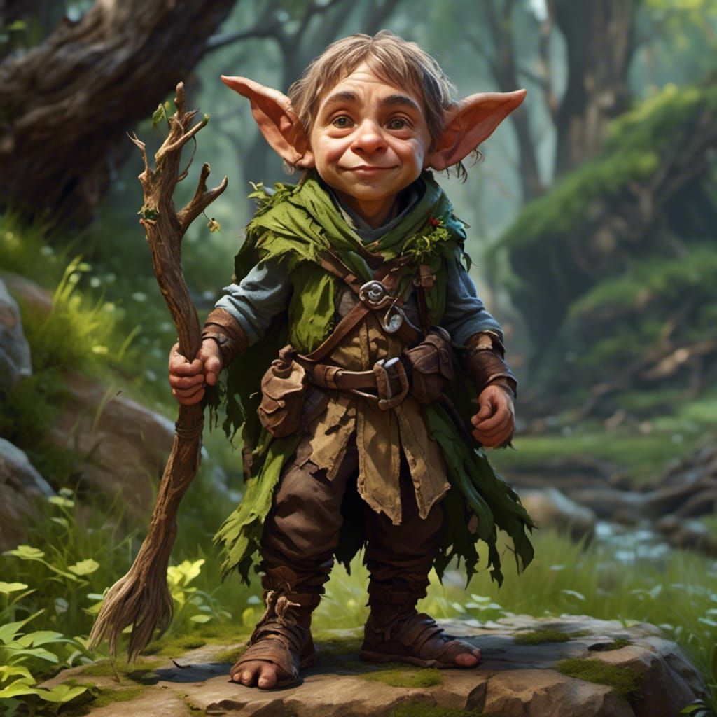 Hyperrealistic Halfling Druid Portrait