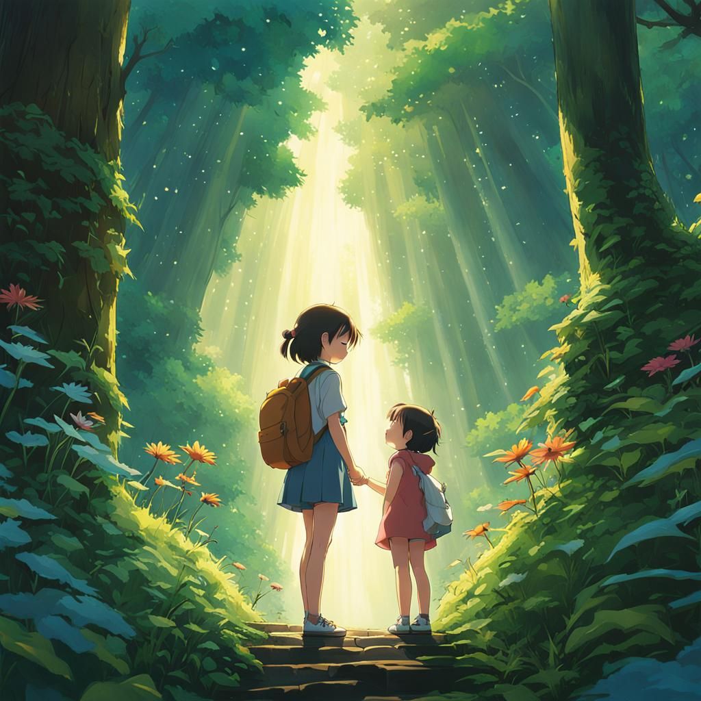 Girl and Fairy: Ghibli Anime Key Visual