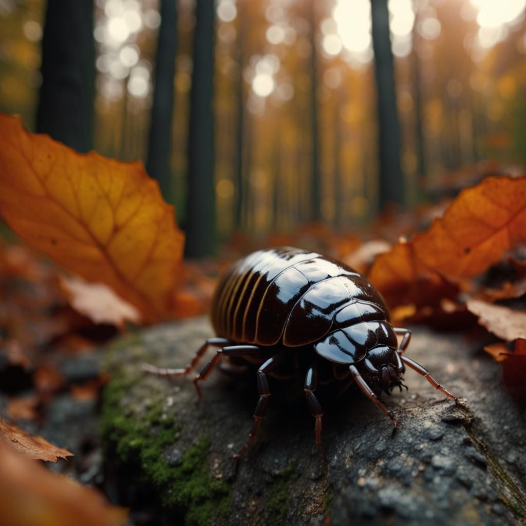 Pillbug's View: Autumn Forest Floor in 8k
