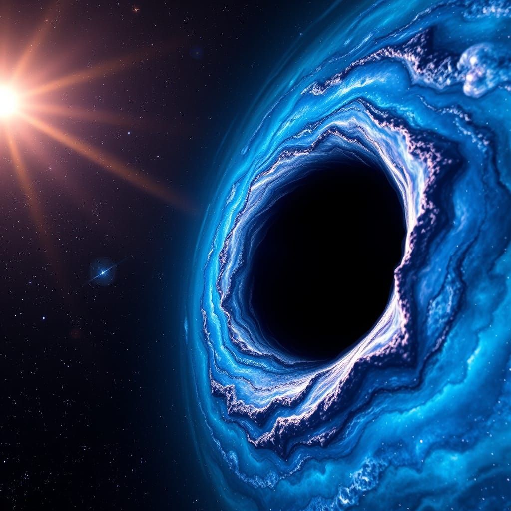 Supermassive Black Hole in Cosmic Surrealism Style