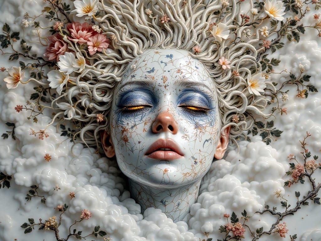 Polished Cloisonné Portrait in 16k Resolution