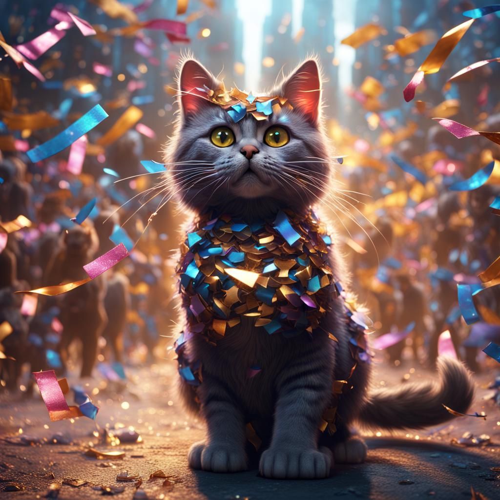 Sparkling Cat Parade in Deep Color