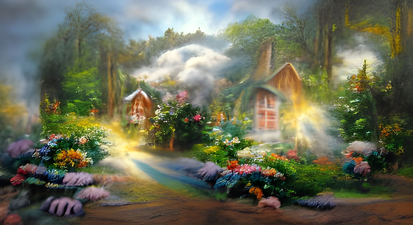 Ethereal Cottage in Forest, Fantasy Style