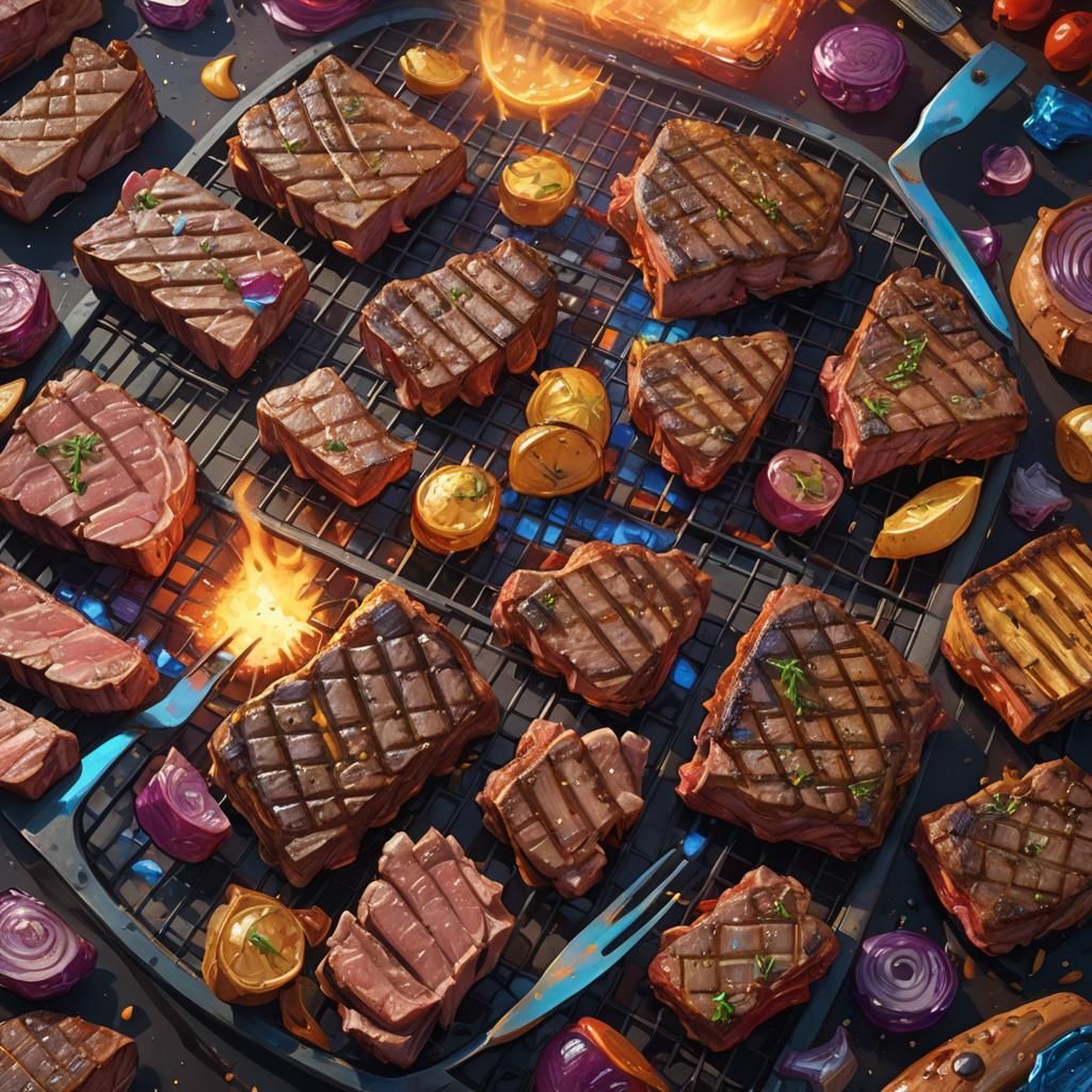 Fantasy Grill Radiating Golden Light in Unreal Engine