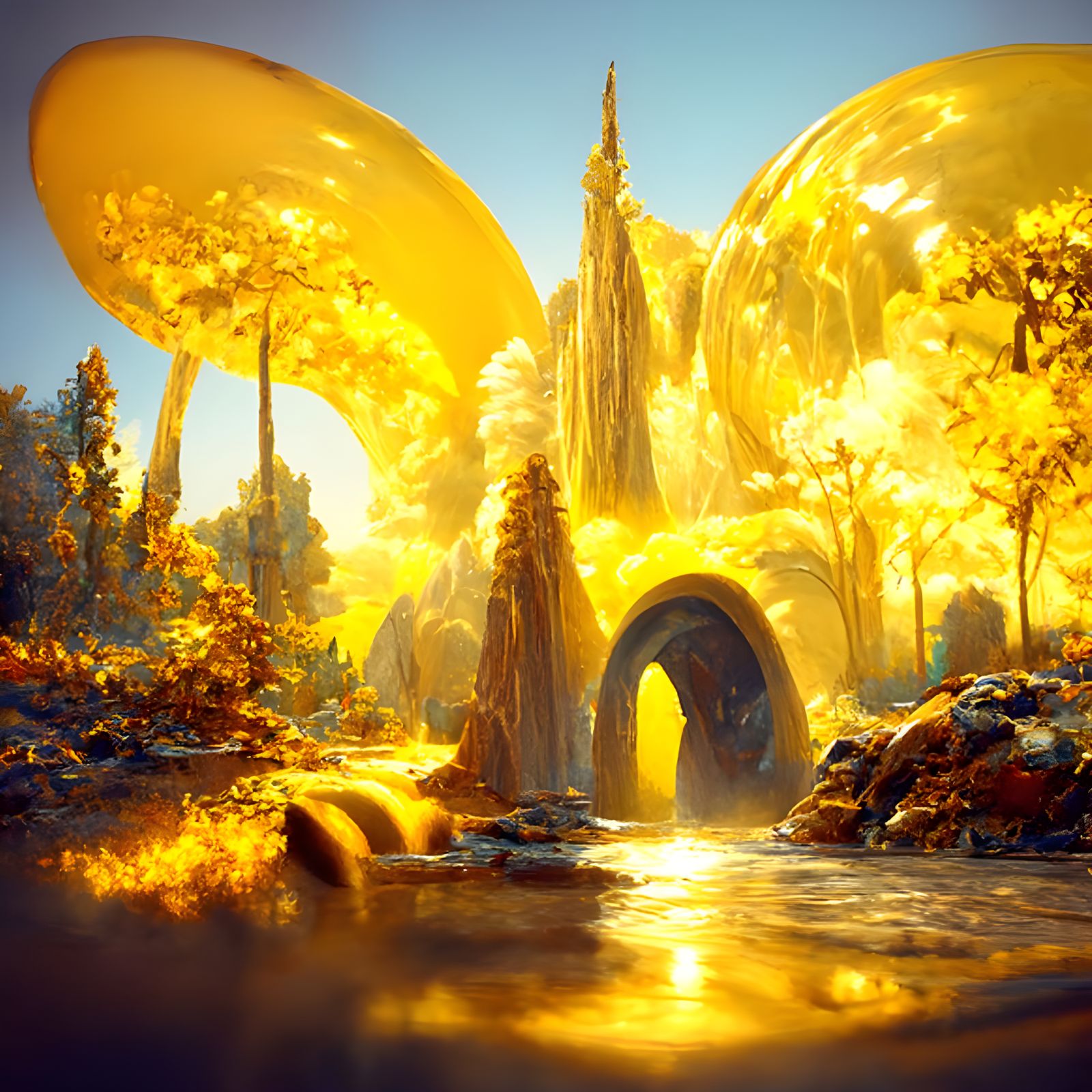 Honeycomb Portal to a Bee Dream World