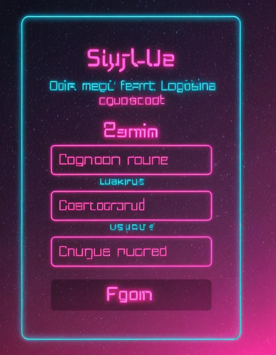 Futuristic Neon Login Form in Synthwave Style