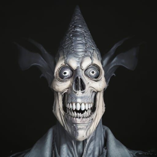 Surreal Macabre Figure Emerges from Dark, Twisted Landscape