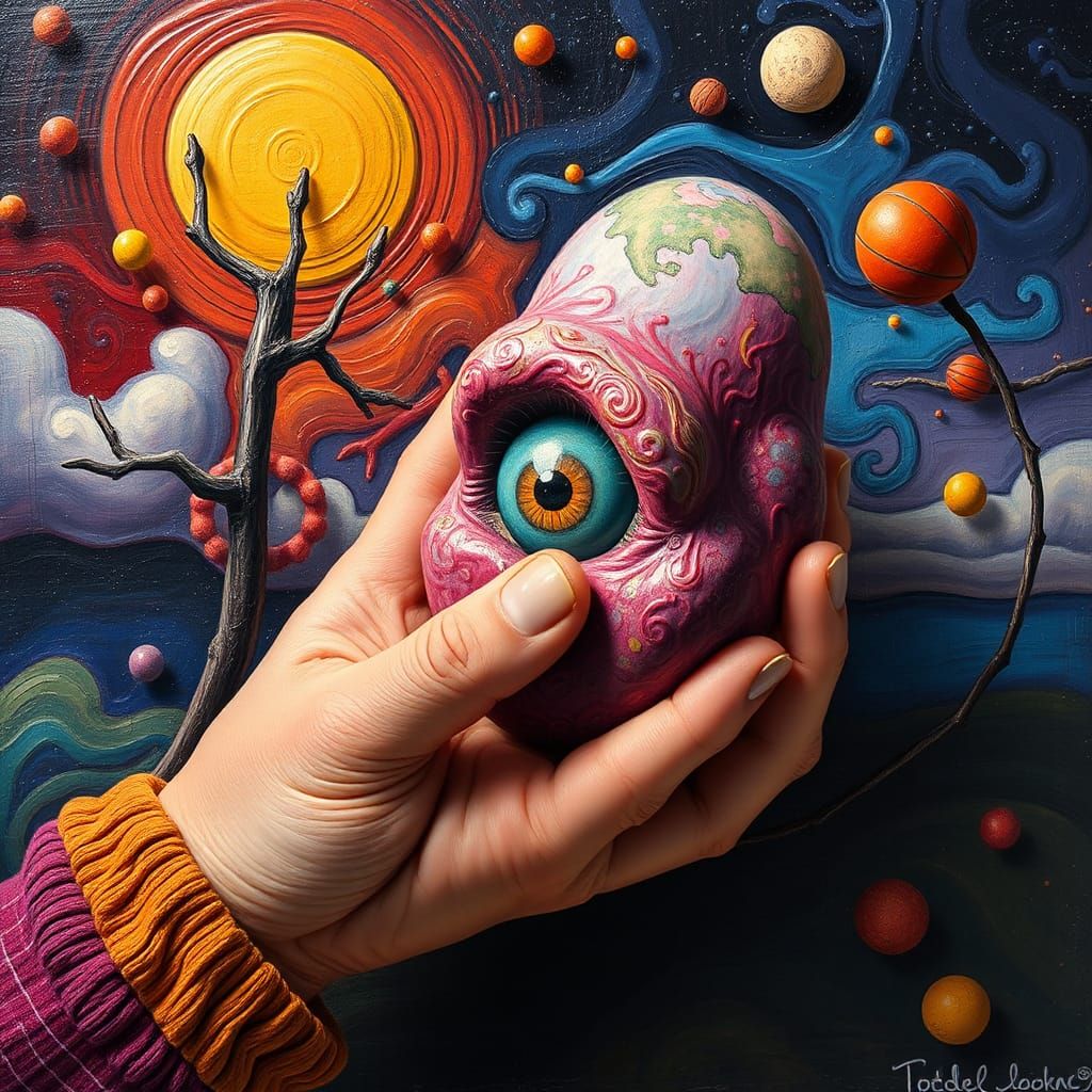 Surreal Colorful Image in Dadaist Style