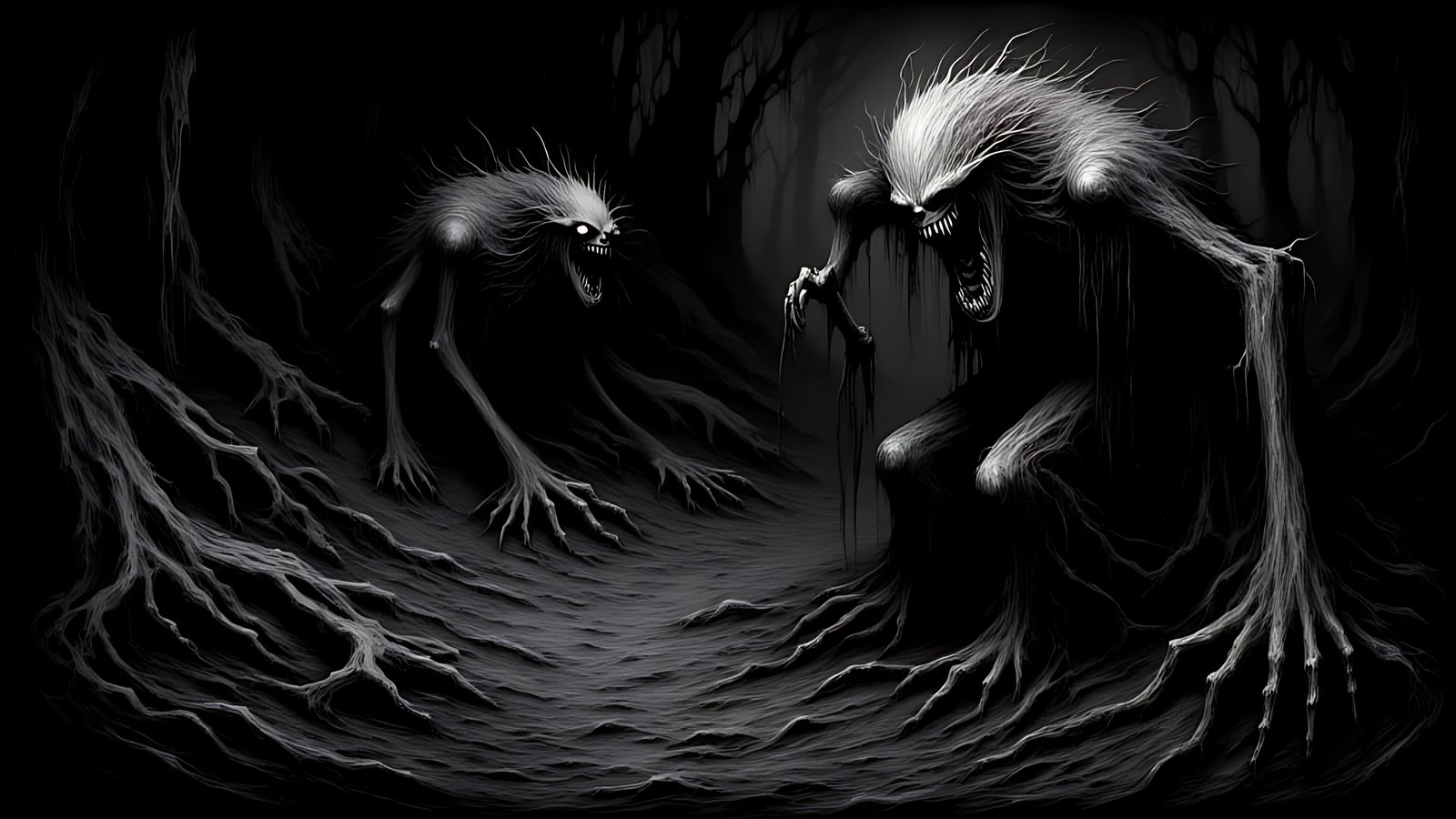 ‘Do not dare to dwell long here, for the monsters in the shadows will taste your fear.’