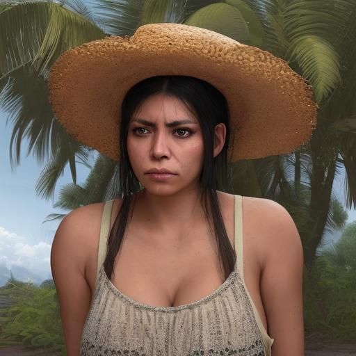 a Mexican woman dressed in only cut off jean shorts finds a remote rest stop, after being lost for days. its dramatic, h...