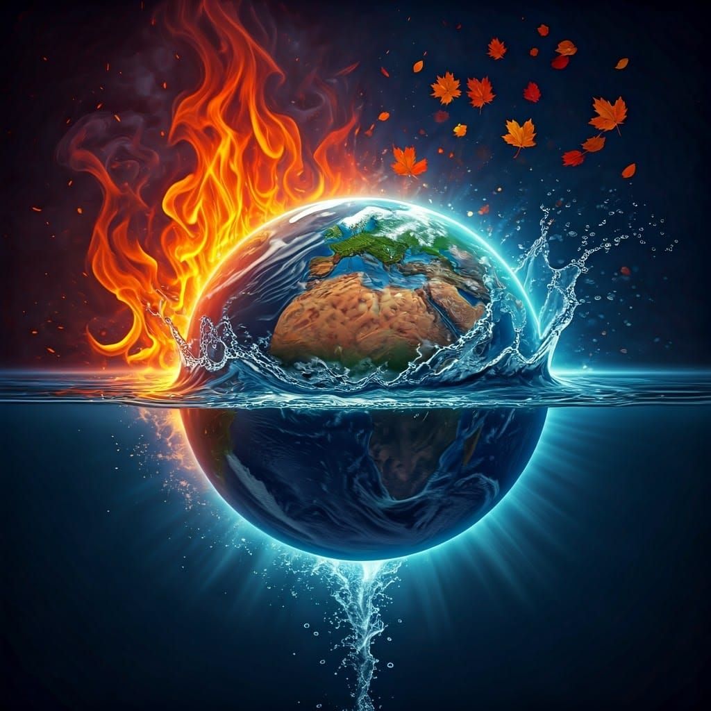 Four Elements Convergence in Surreal 4D Hyperrealism