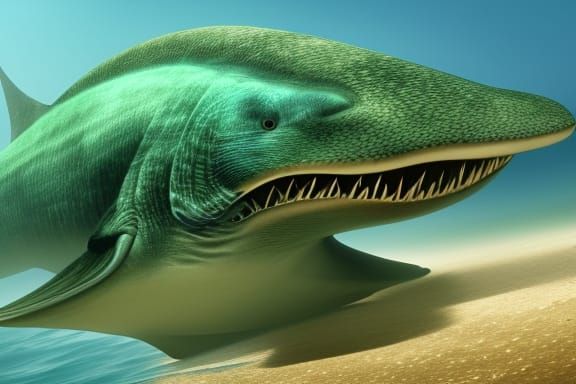 Mutant Blue Whale Concept Art in 8k